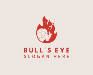 Flaming Hot Bull  logo design