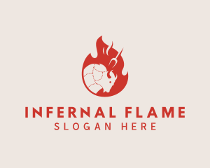 Flaming Hot Bull  logo design