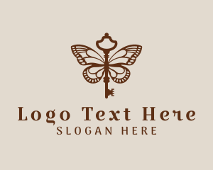 Entomology - Butterfly Insect Key logo design