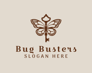 Butterfly Insect Key logo design