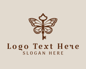 Feminine - Butterfly Insect Key logo design