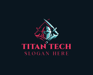 Knight Warrior Swordsman logo design