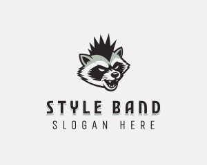 Raccoon Punk Mohawk logo design