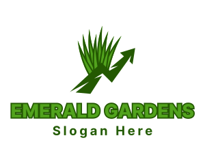 Green Garden Grass Grow logo design