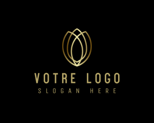 Cosmetic - Gold Luxe Tulip logo design