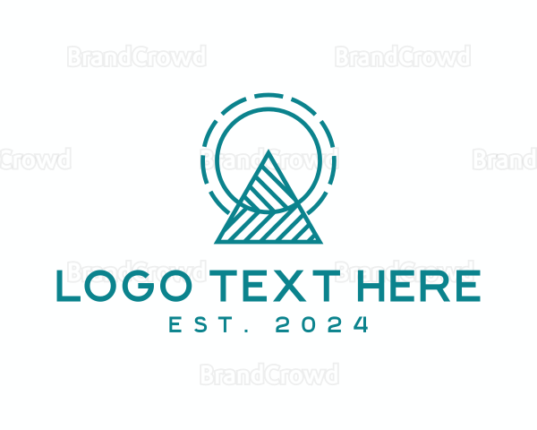 Blue Geometric Mountain Logo