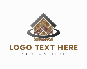 Remodeling - Woodgrain Tiles Home logo design
