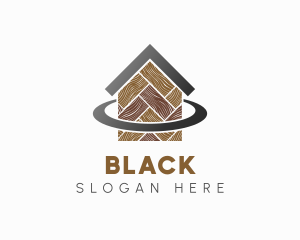 Remodeling - Woodgrain Tiles Home logo design