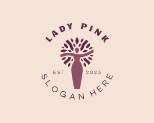 Lady Organic Tree logo design