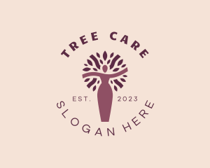 Lady Organic Tree logo design