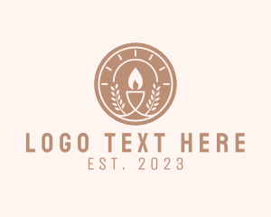 Worship - Sacrament Candle Laurel logo design