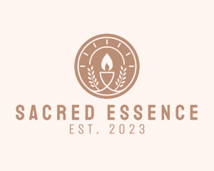 Sacrament Candle Laurel logo design