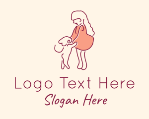 Pet - Girl Pet Dog logo design