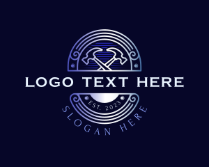 Construction Hammer Renovation logo design