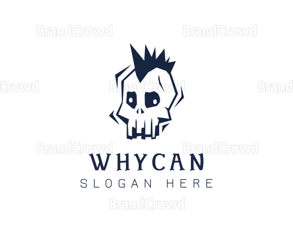 Mohawk Halloween Skull Logo