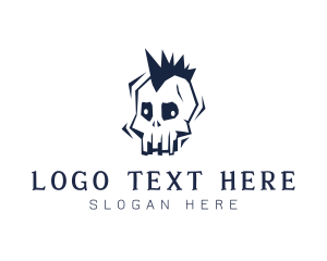 Tattoo Salon - Mohawk Halloween Skull logo design