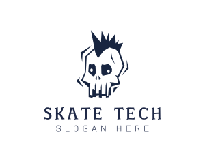 Mohawk Halloween Skull logo design