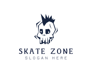 Mohawk Halloween Skull logo design