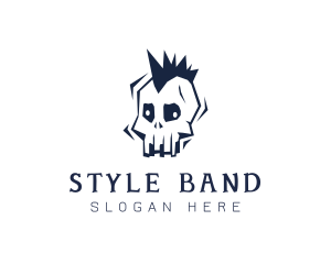 Mohawk Halloween Skull logo design