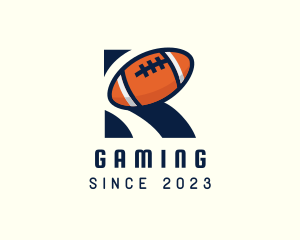 Ball - American Football Letter R logo design