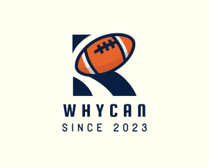 Ball - American Football Letter R logo design
