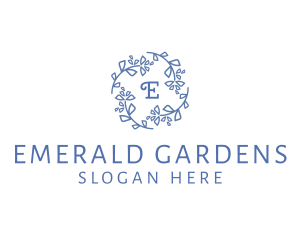 Wreath Flower Wedding logo design