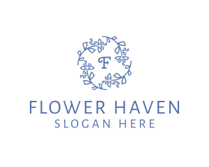 Wreath Flower Wedding logo design