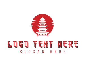 Tower - Asian Temple Tower logo design