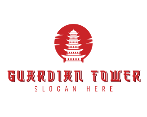 Asian Temple Tower logo design