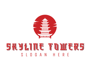 Asian Temple Tower logo design