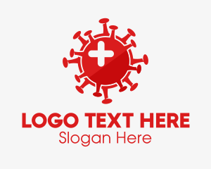 Cross - Red Medical Virus logo design