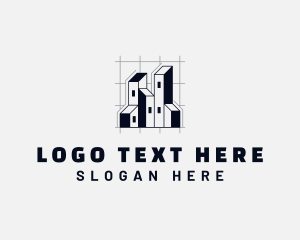 Construction - Building Plan Architecture logo design