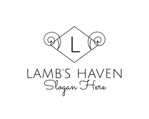 Lamb - Ram Horn Zodiac Sign logo design