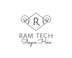 Ram Horn Zodiac Sign logo design