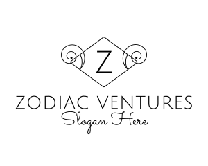 Ram Horn Zodiac Sign logo design