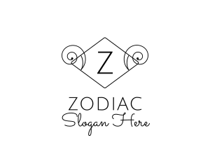 Ram Horn Zodiac Sign logo design