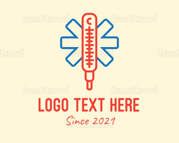 Medical Clinic Thermometer Logo