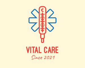 Medical Clinic Thermometer  logo design