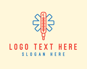 Medical Clinic Thermometer  logo design