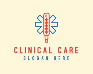 Medical Clinic Thermometer  logo design