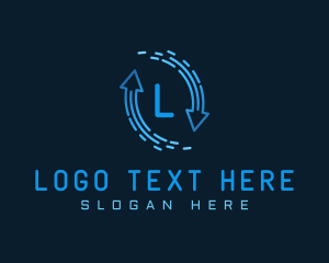 Infinity Loop - Gradient Tech Loop Arrow logo design