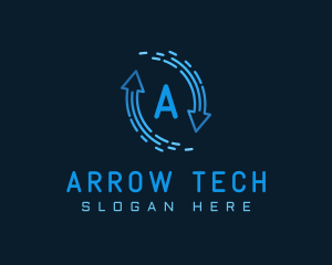 Gradient Tech Loop Arrow logo design