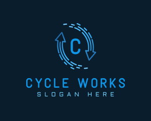 Cycle - Gradient Tech Loop Arrow logo design