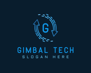 Gradient Tech Loop Arrow logo design