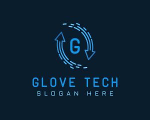 Gradient Tech Loop Arrow logo design