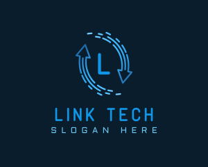 Gradient Tech Loop Arrow logo design