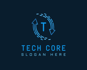 Gradient Tech Loop Arrow logo design