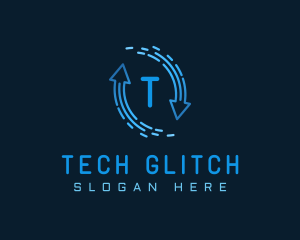 Gradient Tech Loop Arrow logo design