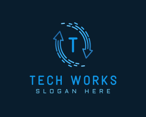 Gradient Tech Loop Arrow logo design