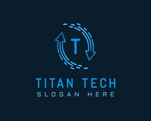 Gradient Tech Loop Arrow logo design